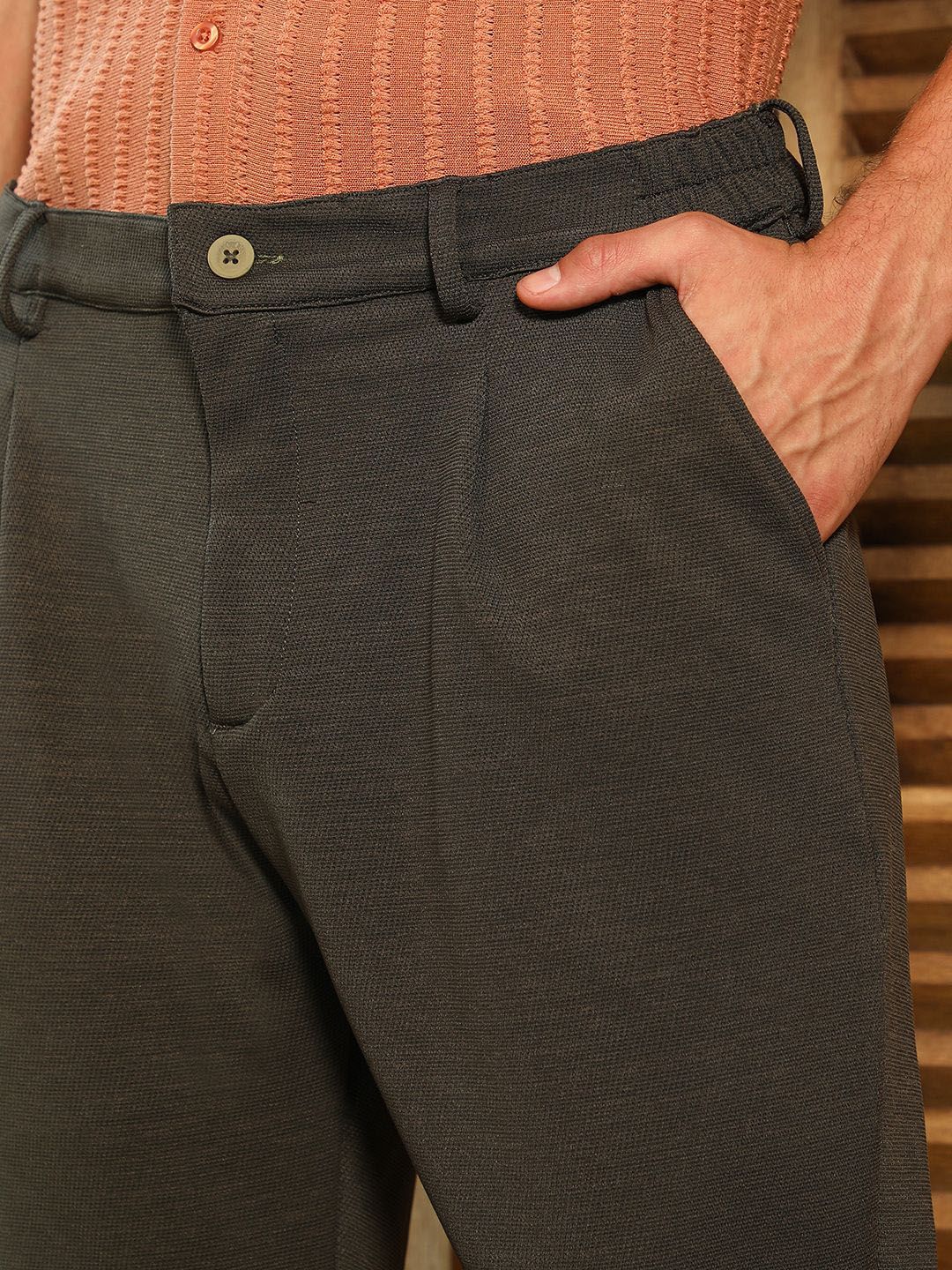 Campus Sutra Acrylic Comfort Relaxed Fit Trousers