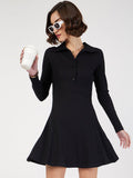 SASSAFRAS Shirt Collar A-Line Mini Dress