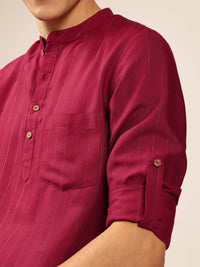 Anouk Mandarin collar Pathani Short Kurta