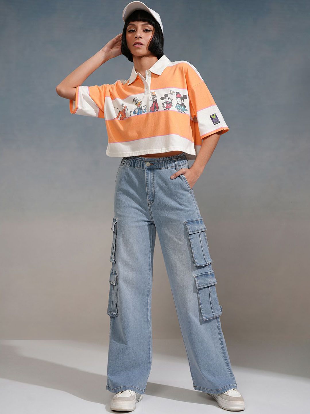 Tokyo Talkies Women Straight Fit Cargo Jeans