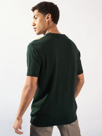 DENNISON Textured Polo Collar Knitted T-Shirt