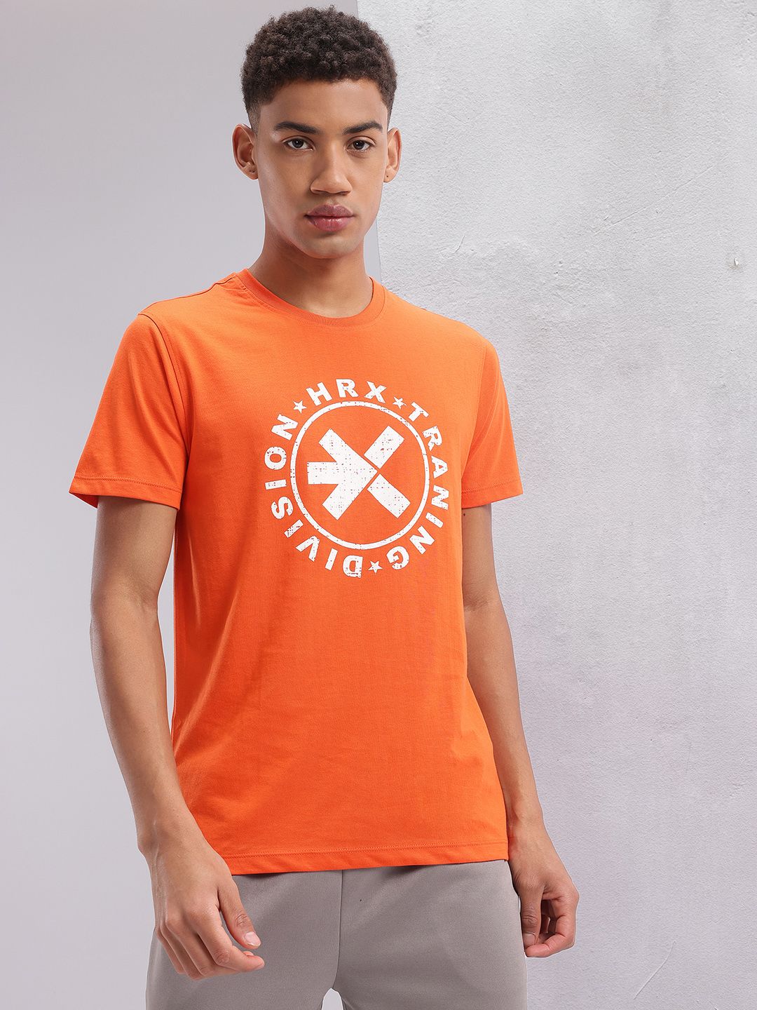 HRX by Hrithik Roshan Brand Logo Printed Training T-shirt