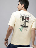 SPYKAR Graphic Printed Drop-Shoulder Sleeves Relaxed Fit T-shirt