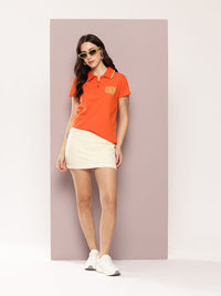 DILLINGER Women's Regular Fit Badge Embroidery Polo Tshirt