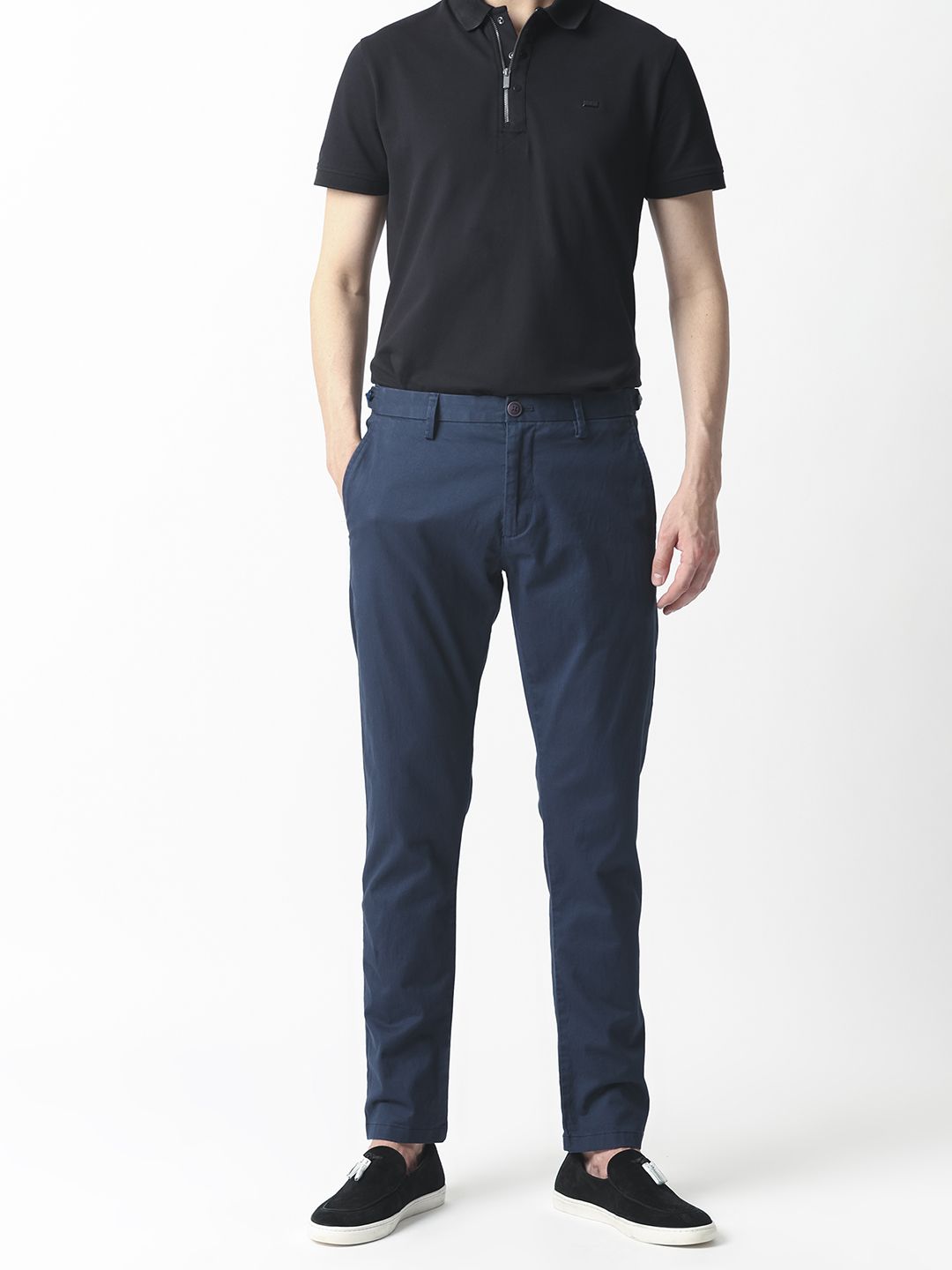 RARE RABBIT Men Trans Mid-Rise Slim Fit Trouser