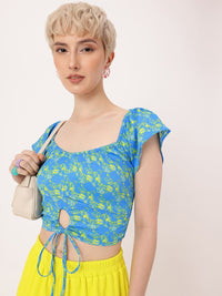 DressBerry Poolside Bloom Floral Tie-Up Crop Top