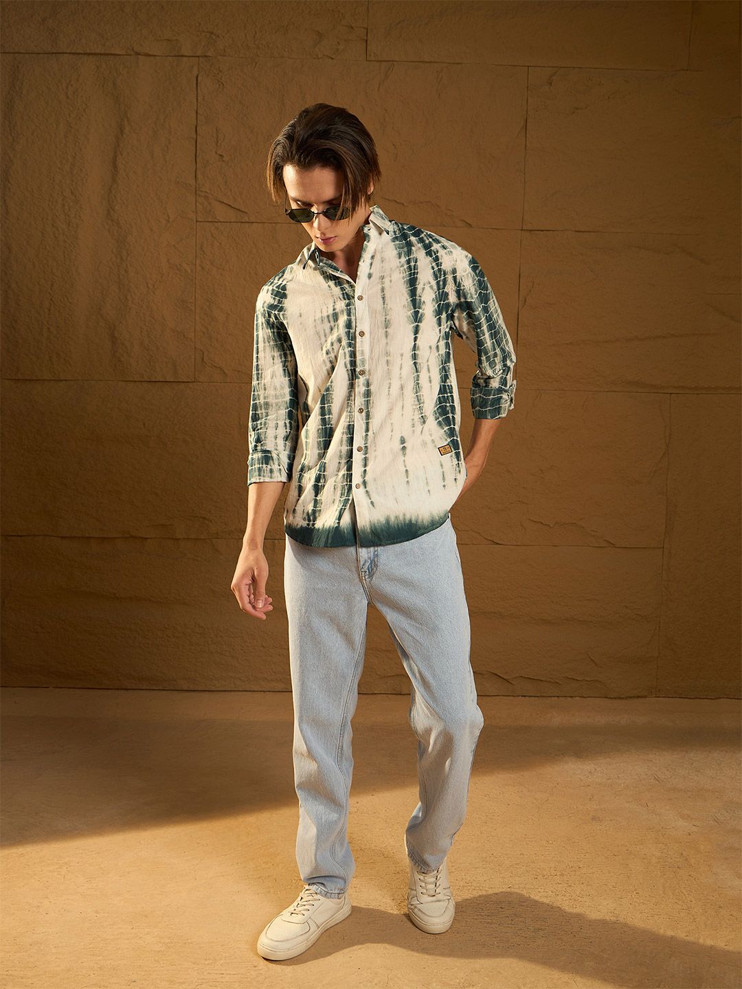 Dennison Men Tie and Dye Oversized Pure Cotton Shirt