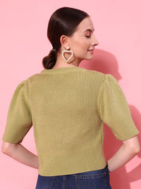 STREET 9 Women Green Floral Sweater