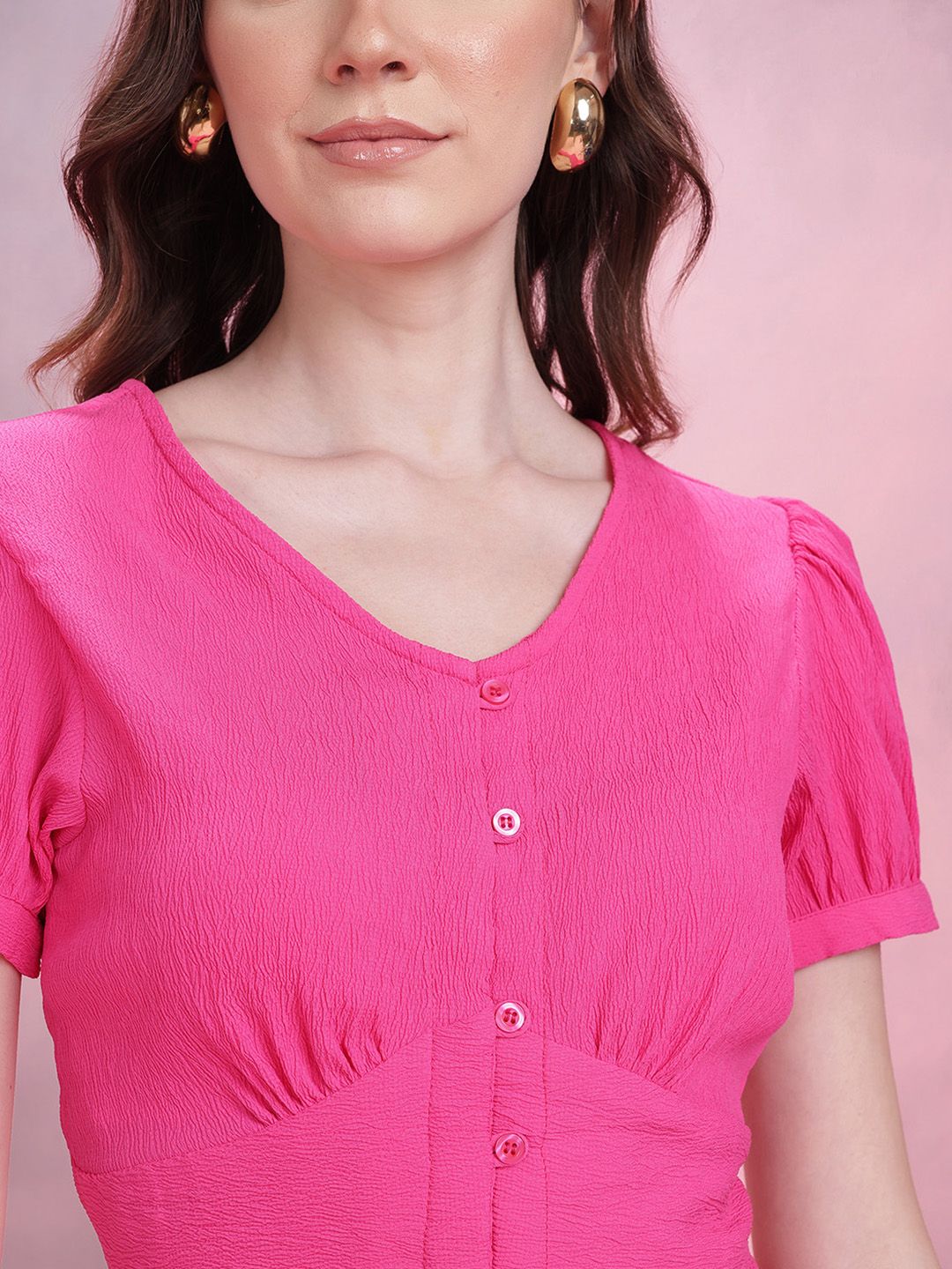 DressBerry Crinkle Cropped  Top & Midi Skirt