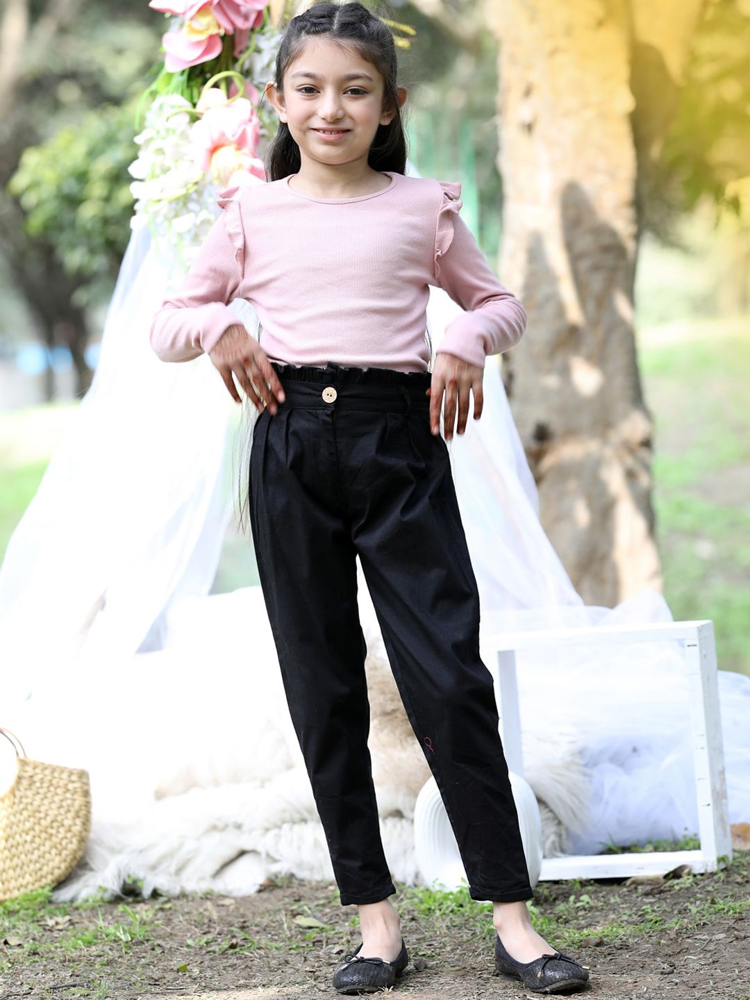 Cutiekins Girls High-Rise Pleated Trouser