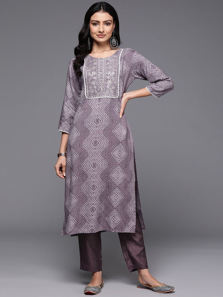 Indo Era Women Bandhani Printed Thread Work Kurta