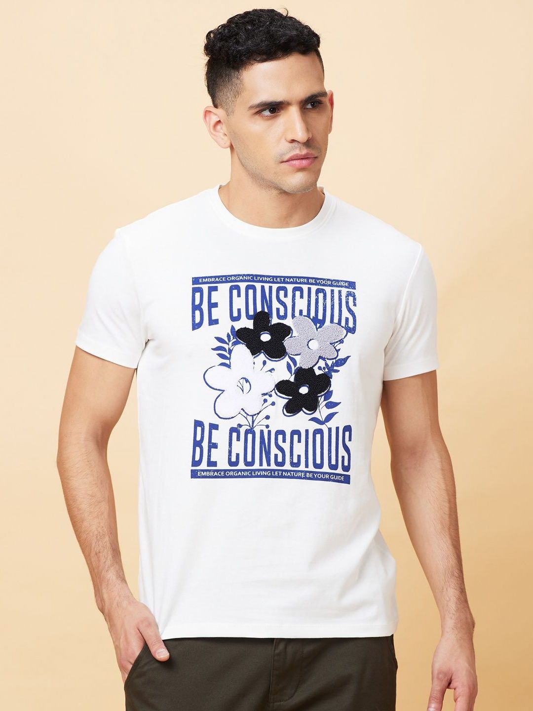 Being Human Men Printed Pure Cotton T-shirt