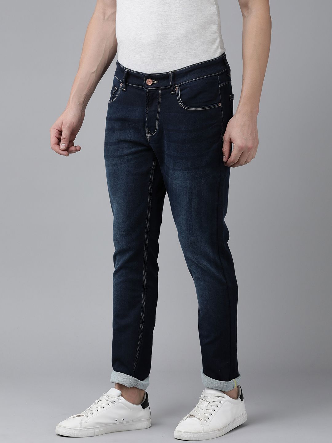 SPYKAR Men Skinny Fit Low-Rise Light Fade Stretchable Jeans