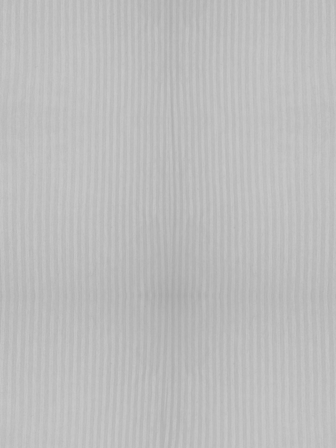 TEAL BY CHUMBAK Grey Striped Satin 210 TC Queen Bedsheet With 2 Pillow Covers