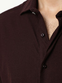 RARE RABBIT Men Veniziaa Textured Slim Fit Cotton Shirt