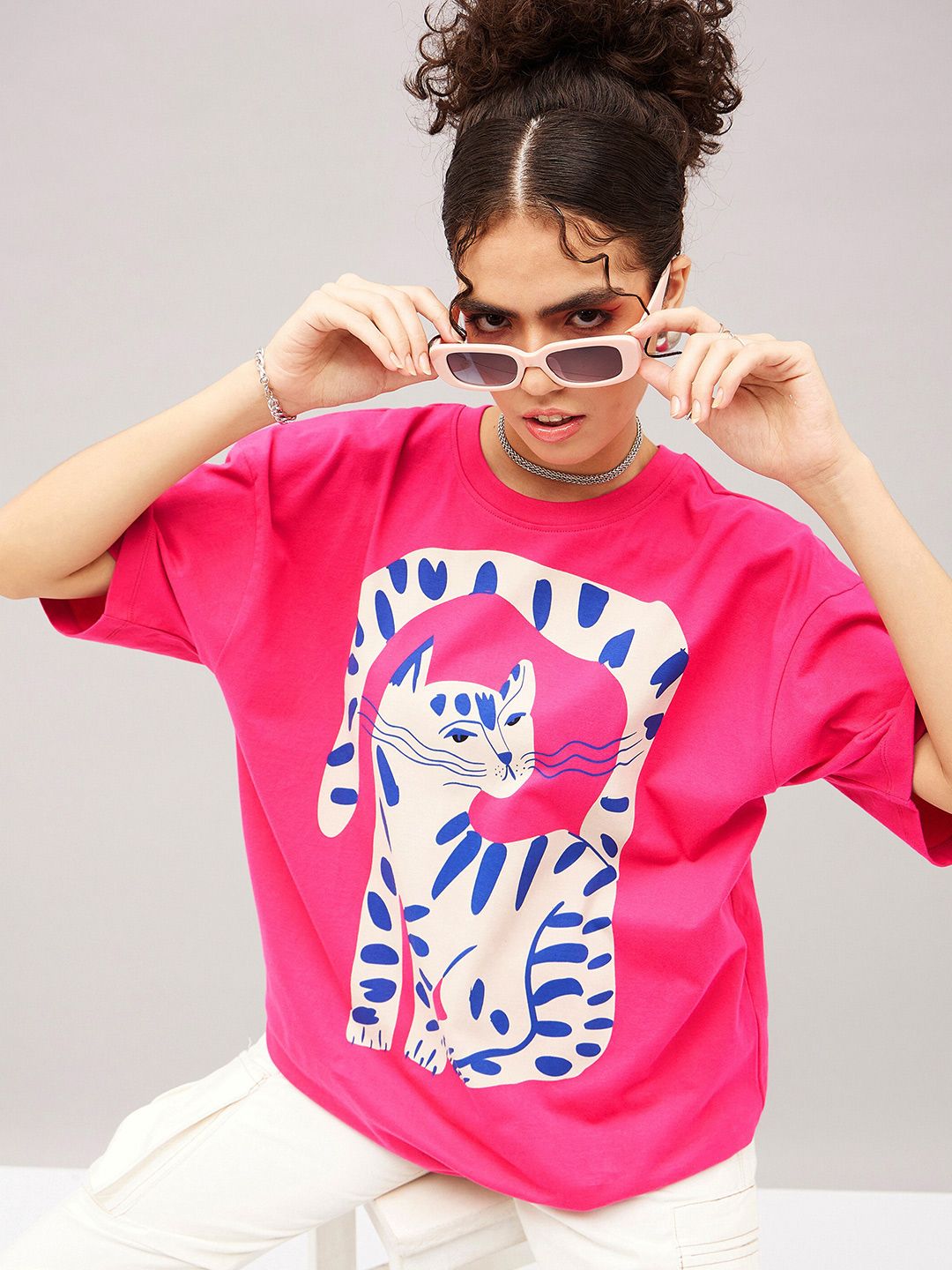 SASSAFRAS Graphic Printed Pure Cotton Oversized T-shirt