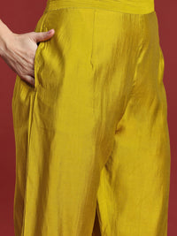 Indo Era Mirror Work Embroidered Pleated Work Kurta with Trousers