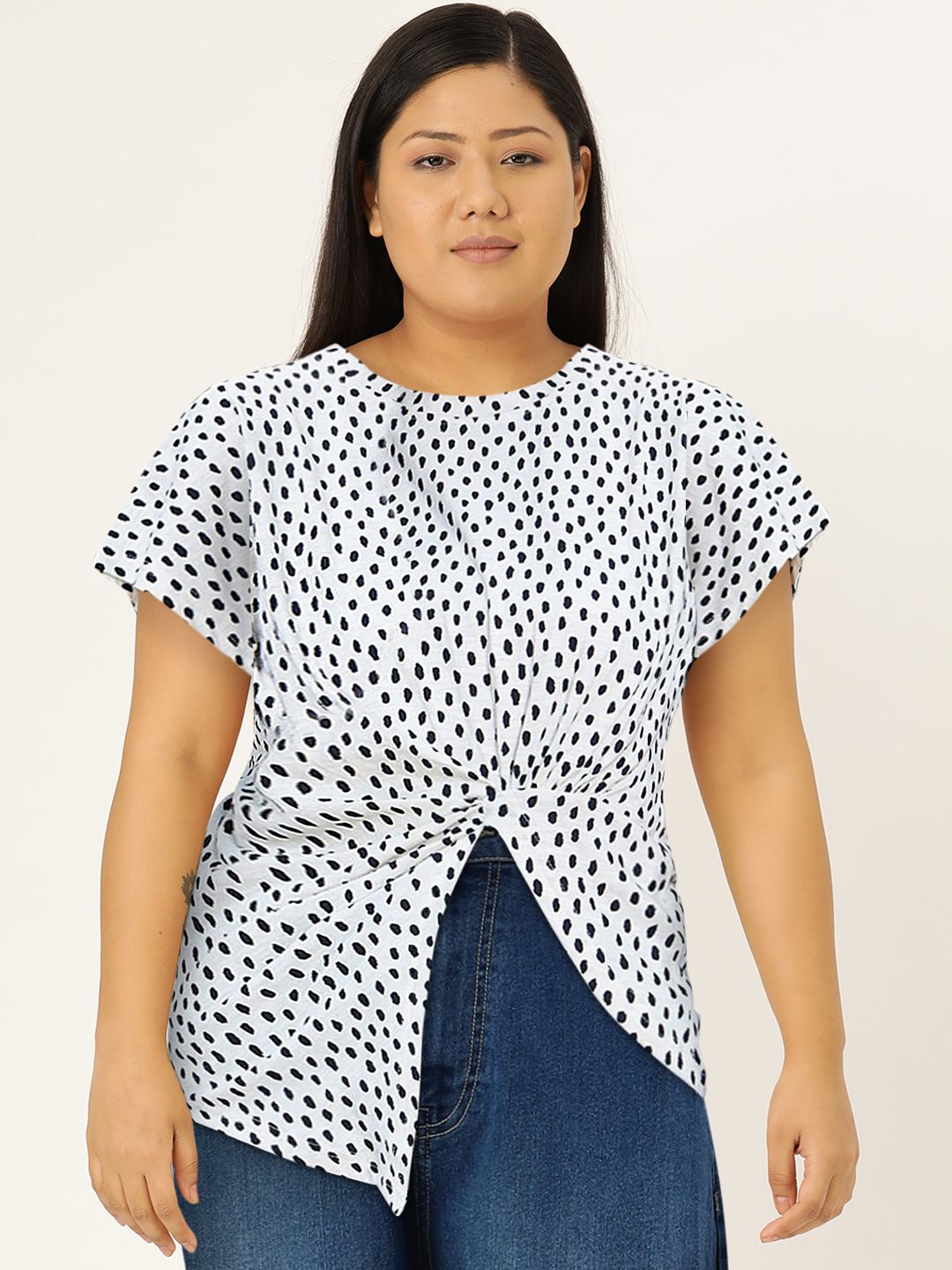 Berrylush Abstract Printed Cotton Top