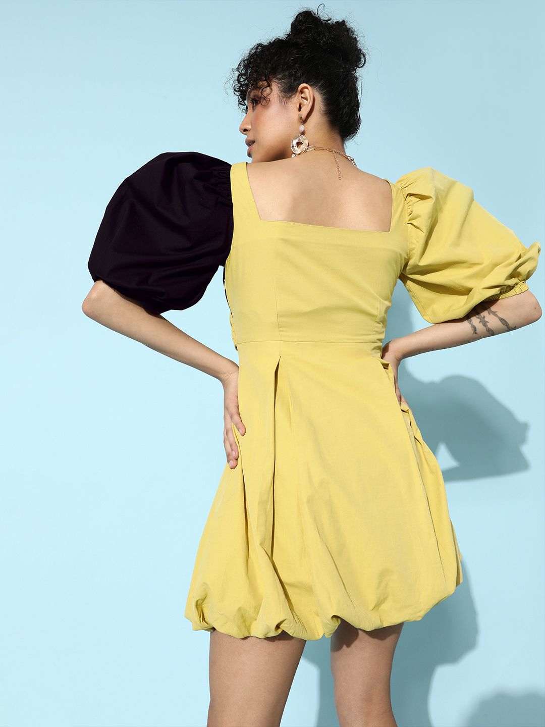 STREET 9 Women Yellow Solid Dress