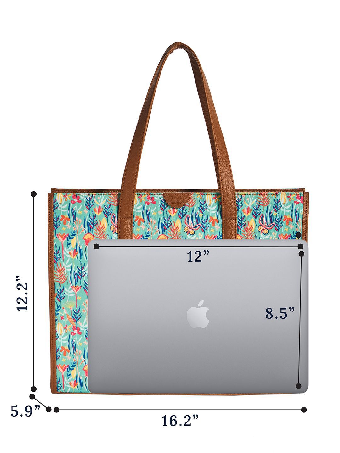 TEAL BY CHUMBAK Floral Printed Shopper Handheld Bag