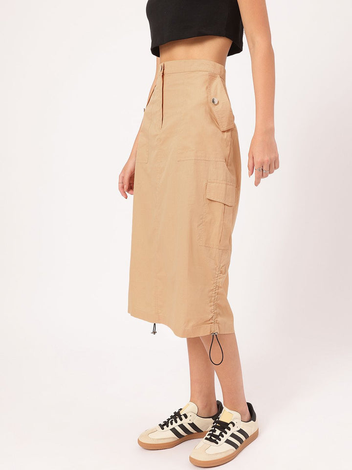 DressBerry Elevated Essentials Cargo Parachute Straight Midi Skirt