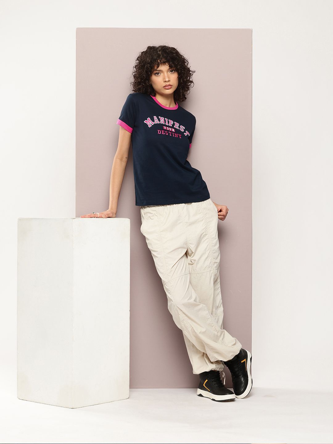 DILLINGER Typography Embroidered Pure Cotton T-shirt With Embroidered Detail