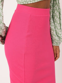 DressBerry Insta-Worthy Ribbed Bodycon Midi Skirt