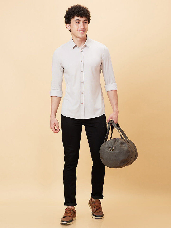 Being Human Slim Fit Spread Collar Long Sleeves Casual Shirt