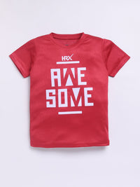 HRX by Hrithik Roshan Boys Rapid-Dry Printed T-shirt with Shorts