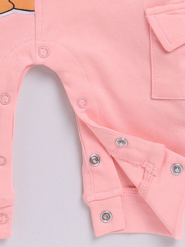 Moms Love Infants Boys Pure Cotton Applique Detail Dungaree With Striped T-Shirt