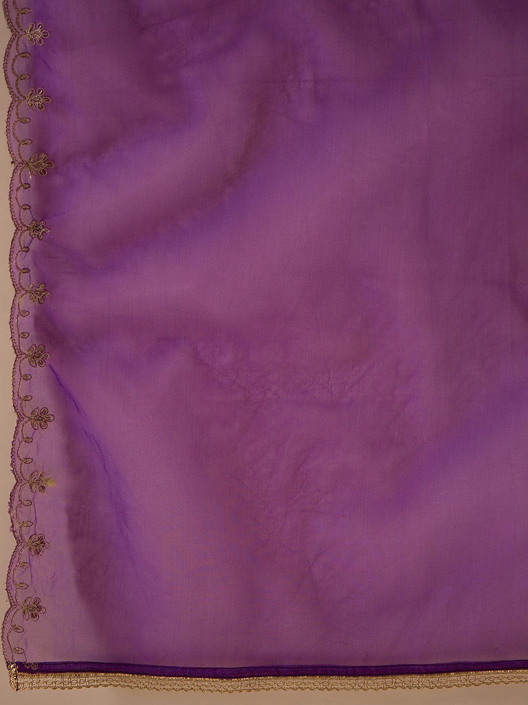 Indo Era Purple Ethnic Motifs Zari Embroidered Kurta with Trousers & With Dupatta