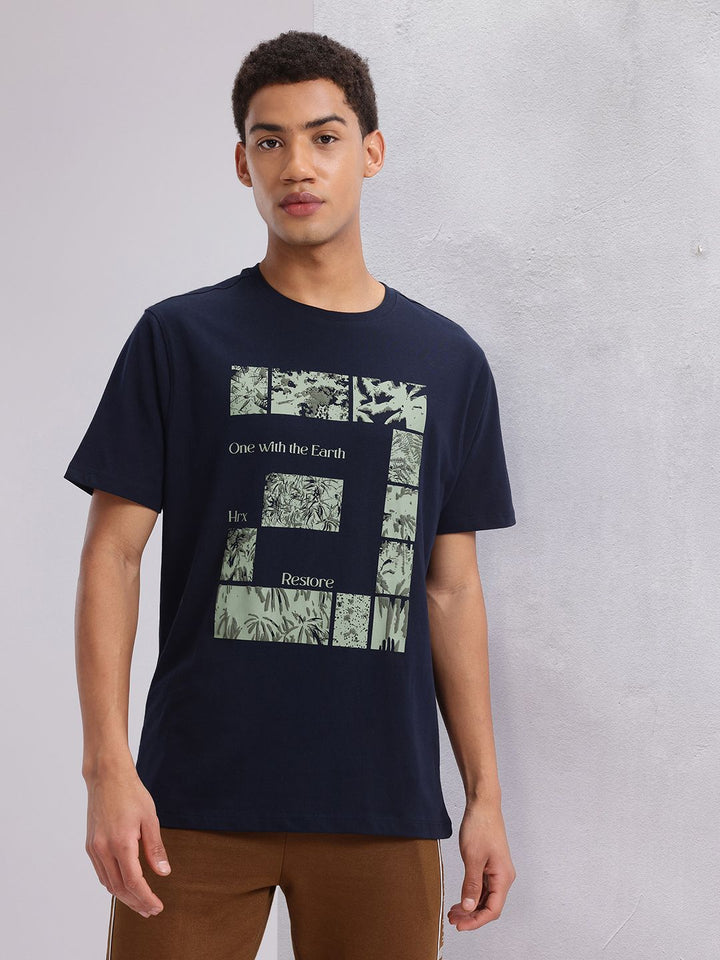 HRX by Hrithik Roshan Men Typography Printed Pure Cotton Yoga T-shirt