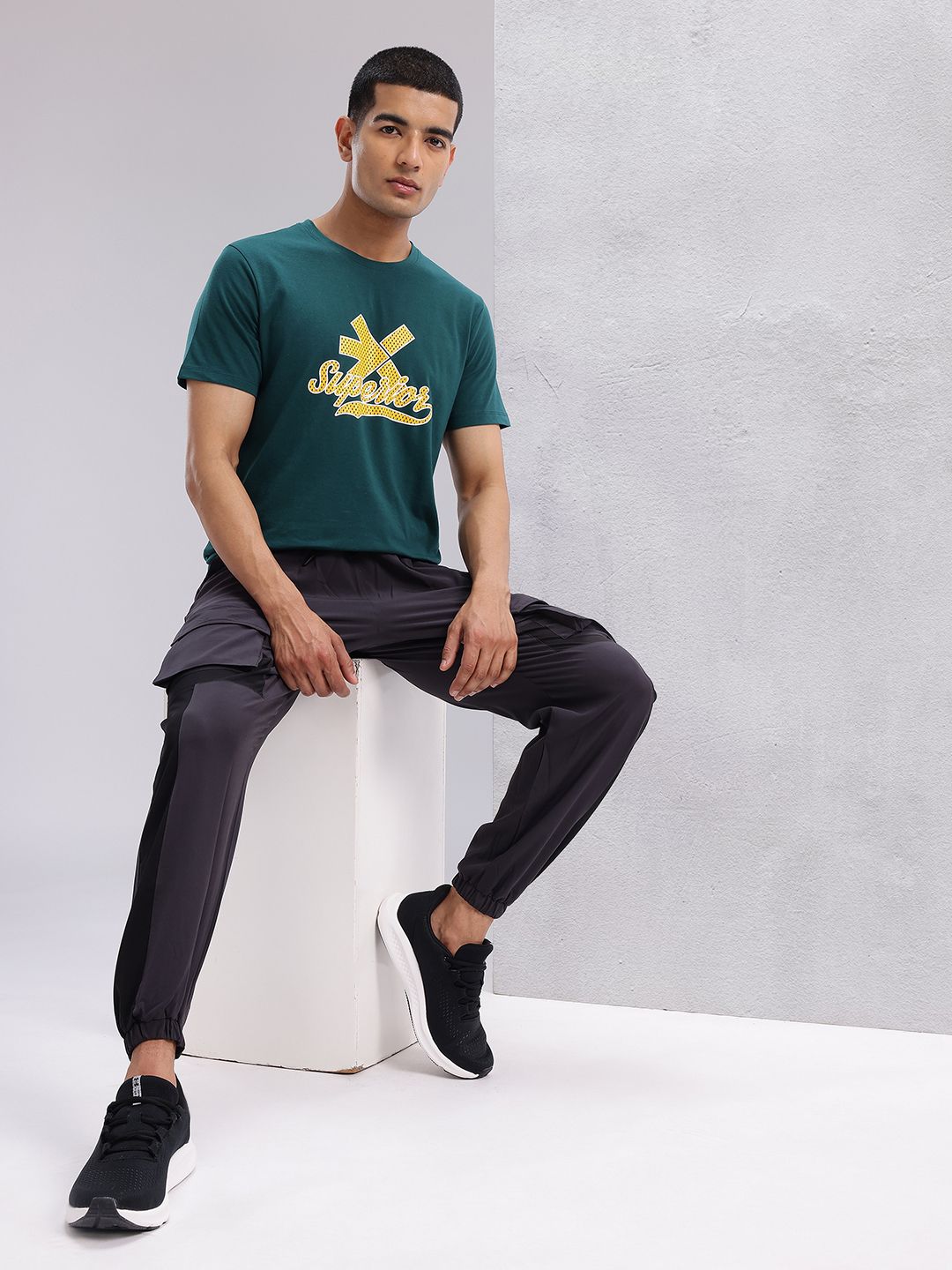 HRX by Hrithik Roshan Brand Logo Print Round-Neck Lifestyle T-shirt