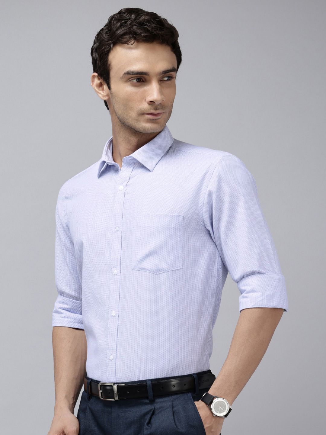 Park Avenue Slim Fit Self Designed Formal Shirt