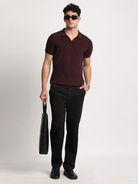 THE BEAR HOUSE Men Striped Regular Fit Pure Cotton Polo Collar T-Shirt