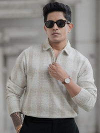 Powerlook Men Checked Polo Collar T-shirt