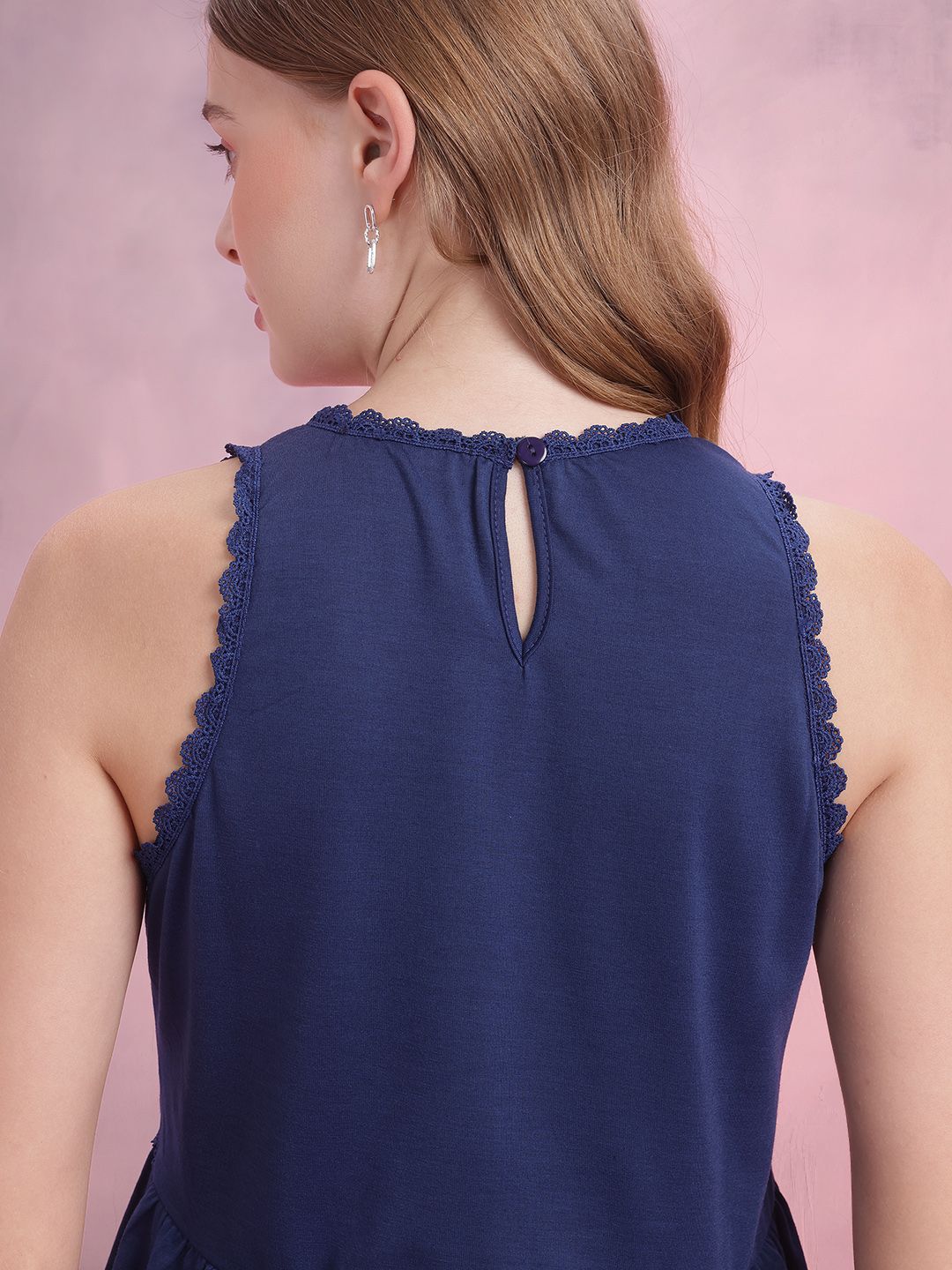 DressBerry Lace Inserts Detail A-Line Top