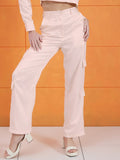 STREET 9 Women Relaxed Loose Fit High-Rise Pleated Satin Trousers