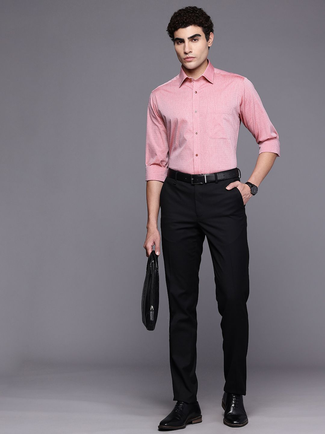Raymond Pure Cotton Textured Slim Fit Formal Shirt