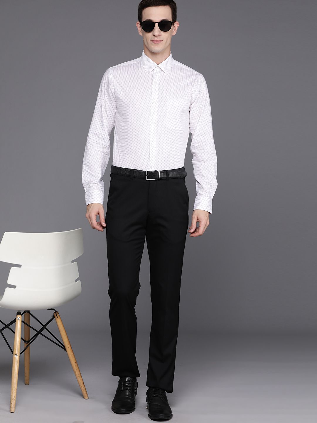 Raymond Men Pure Cotton Micro Ditsy Slim Fit Formal Shirt