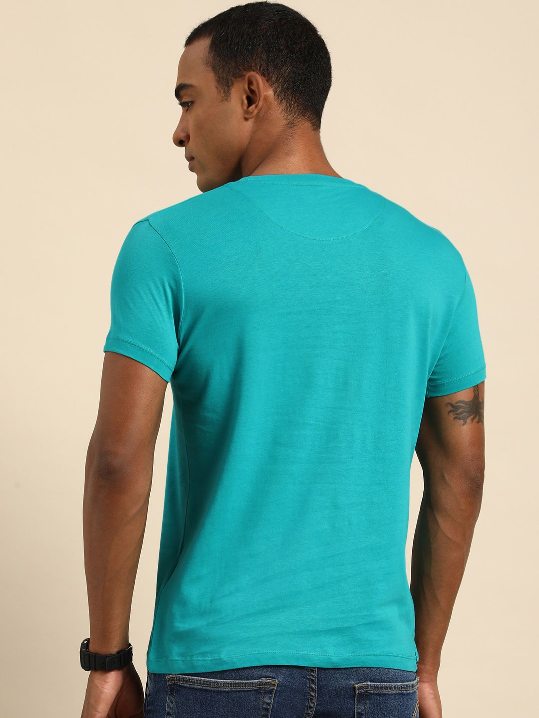 Being Human Brand Logo Printed Pure Cotton Casual T-shirt