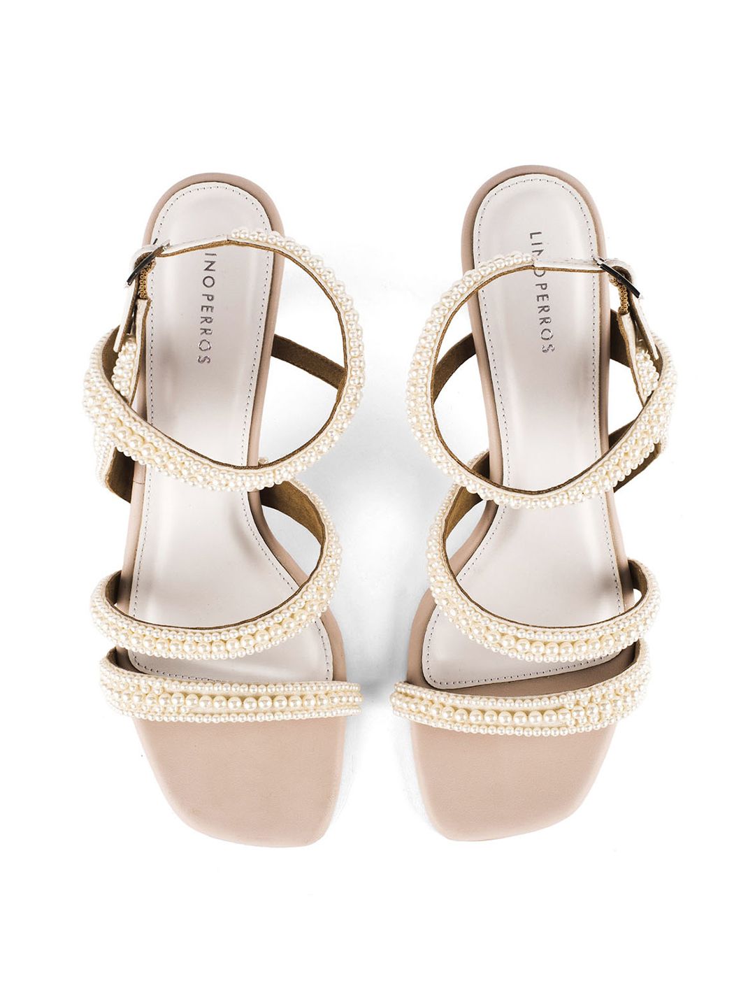 Lino Perros Embellished Open Toe Kitten Sandals