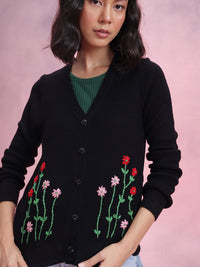 DressBerry Floral Embroidered Cardigan