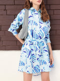 DressBerry Vintage Vibes Paisley Paradise Printed Shirt Style Mini Dress