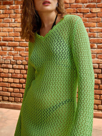 SASSAFRAS V-Neck Full Sleeve Sheath Dress