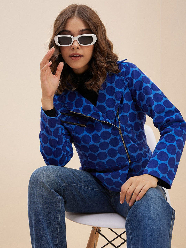 Antheaa Geometric Lapel Collar Corduroy Tailored Jacket