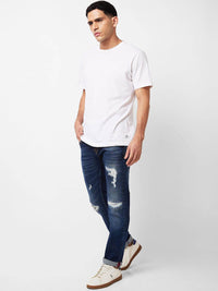 SPYKAR Men Mid-Rise Mildly Distressed Heavy Fade Ripped Jeans