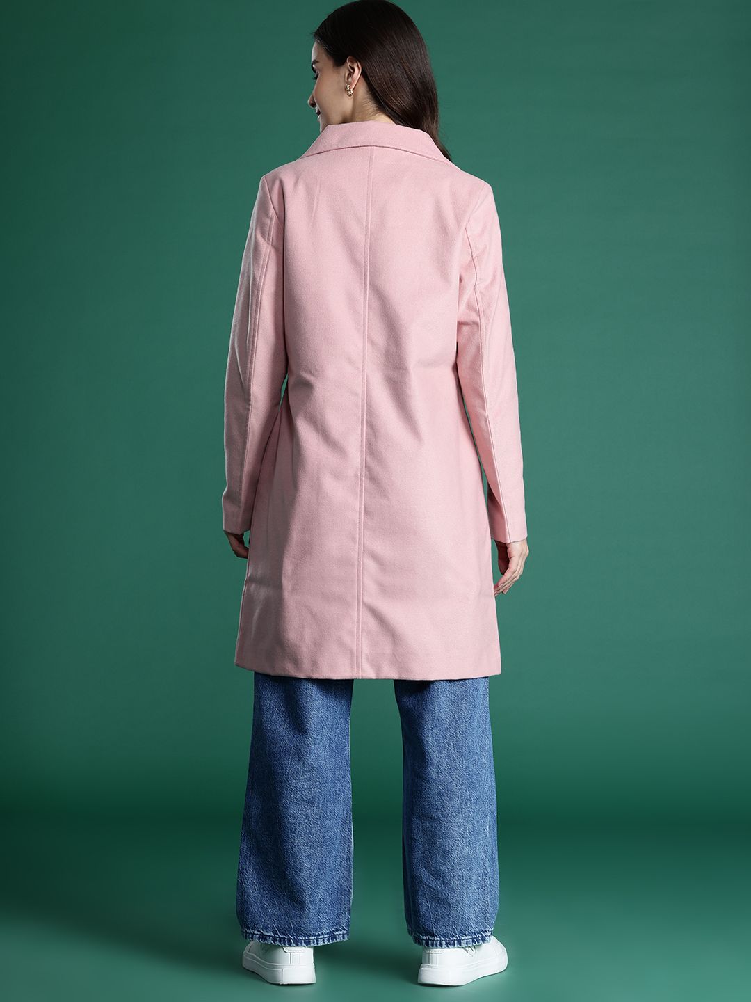 DressBerry Notched Lapel Collar Longline Overcoat