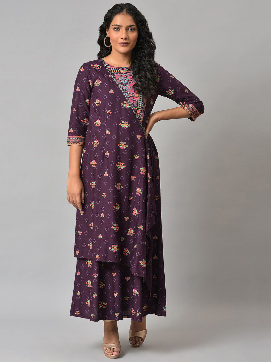 W Festive Geometric Print Rayon Jumpsuit