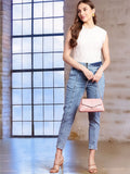 all about you Women Mom Fit High-Rise Light Fade Stretchable Jeans